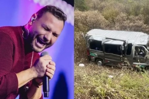 TRAGÉDIA: Acidente com cantor Lenno Ferreira da banda Desejo de Menina e uma van deixa uma pessoa morta e pelo menos sete feridas
