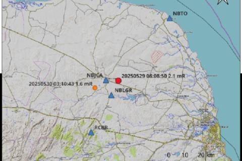 Tremores de terra são registrados em João Câmara nesta quinta-feira (29)